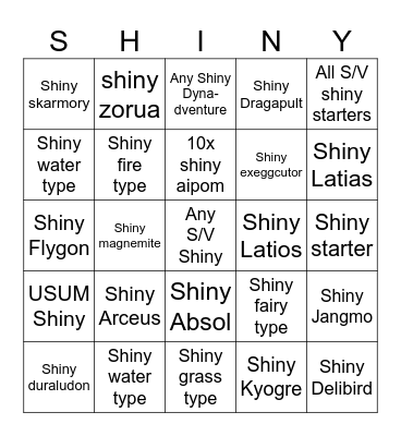Shiny 2024 Bingo Card