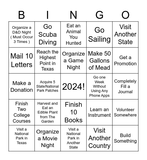 2024 Bingo Card