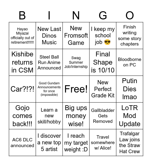 2024 Bingo Card Bingo Card