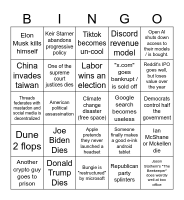 2024 bingo Card