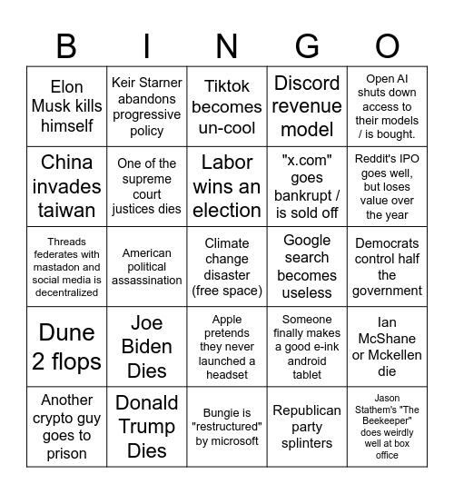 2024 bingo Card