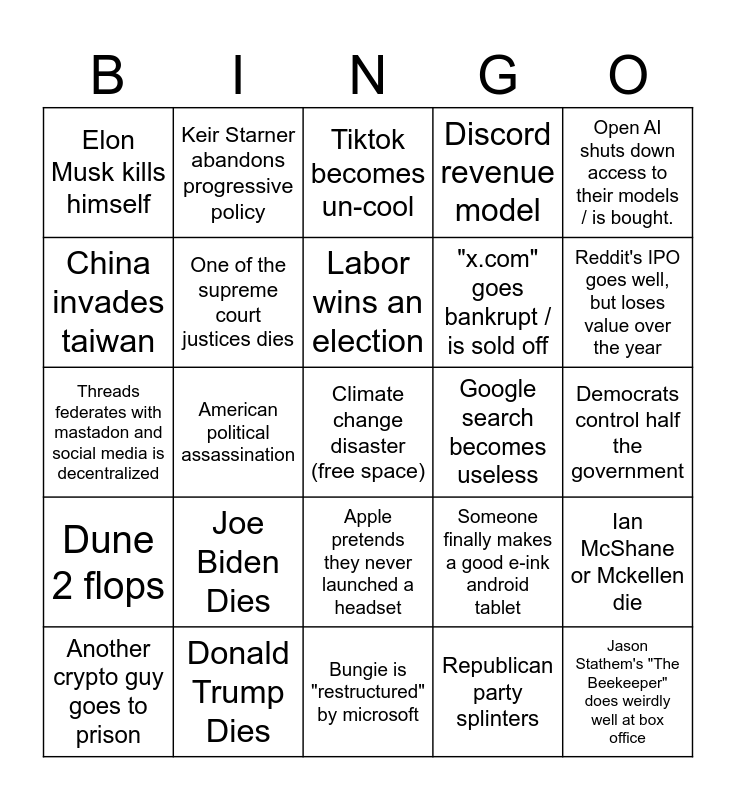 2024 Bingo Card   2024 Bingo 