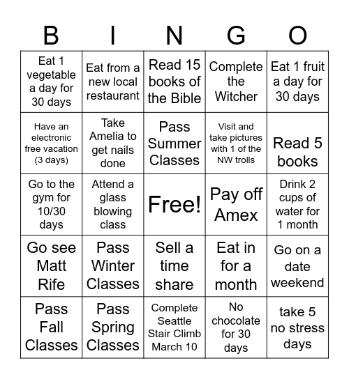 Vicki's 2024 Bingo Card Bingo Card