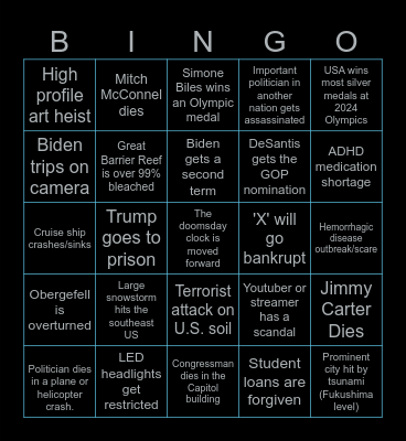 2024 Bingo Card