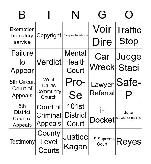 Citizens' Civil Academy- Spring 2016 Bingo Card