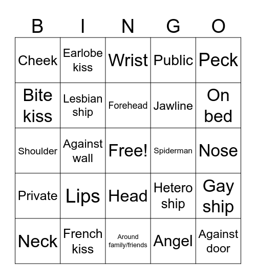 KISS BINGO Card
