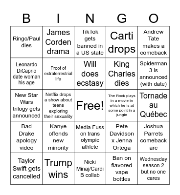 2024 Bingo Card