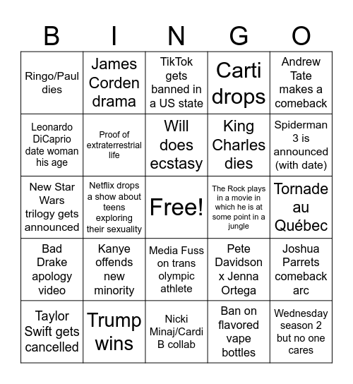 2024 Bingo Card