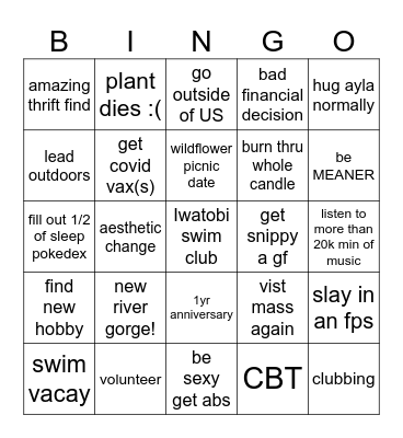 new years 2024 bingo! Bingo Card