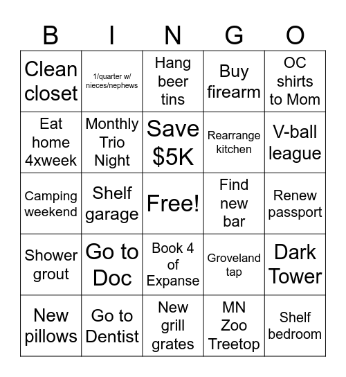 Erik Bingo Card