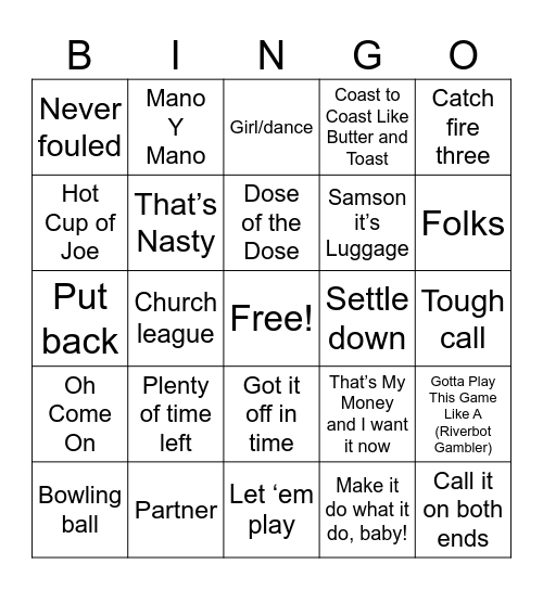 THUNDER BINGO/Cageisms Bingo Card