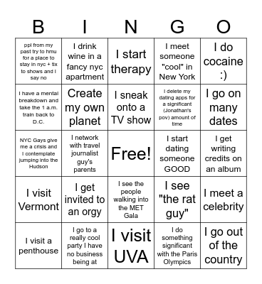 2024 Bingo Card