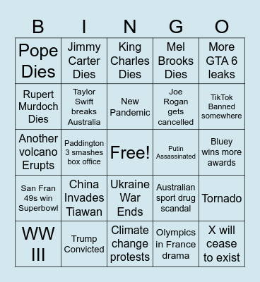 2024 Bingo Card