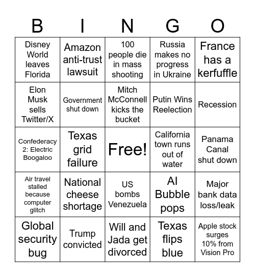 2024 Bingo Card
