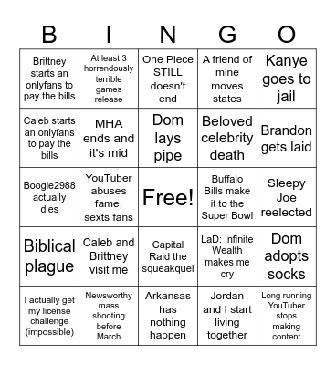 2024 Bingo Card