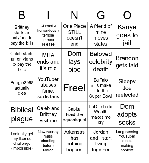 2024 Bingo Card