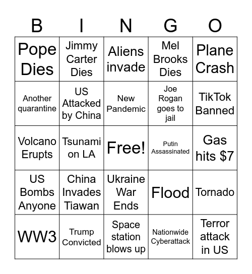 2024 Bingo Card