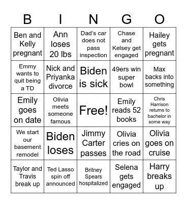 2024 Bingo Card