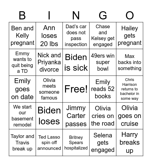 2024 Bingo Card