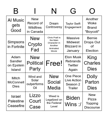 2024 Bingo Card
