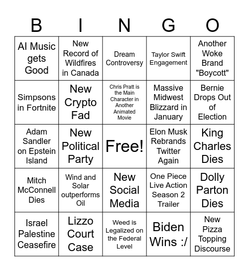 2024 Bingo Card