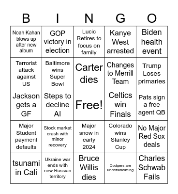 2024 Bingo Card