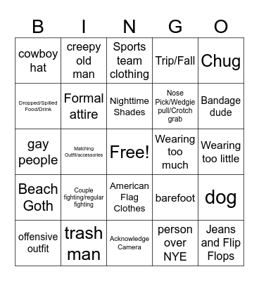 Key West Bingo Card