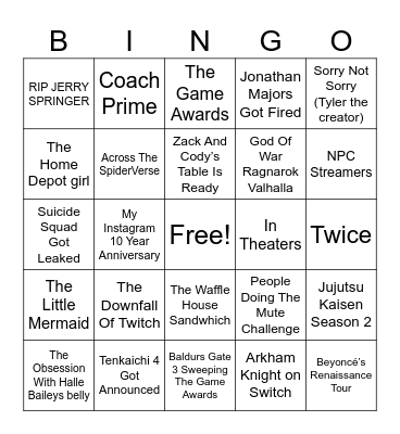 2023 Bingo Card