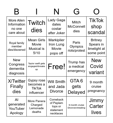 2024 Bingo Card