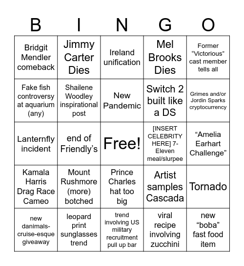 2024 Bingo Card