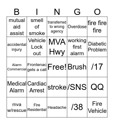 Dispatch Bingo Card