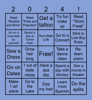 Resolution Bingo Card