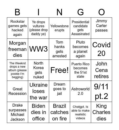 2024 Bingo Card