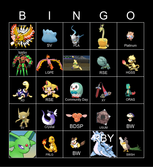 SHINY 2024 Bingo Card