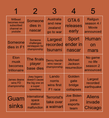 2024 Bingo Card Bingo Card