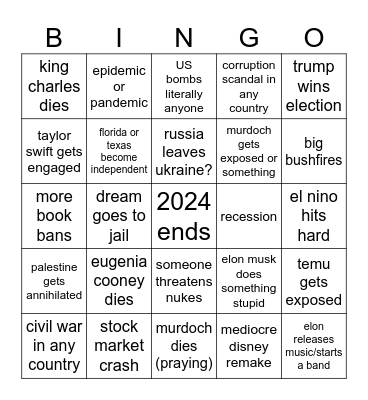 2024 Bingo Card