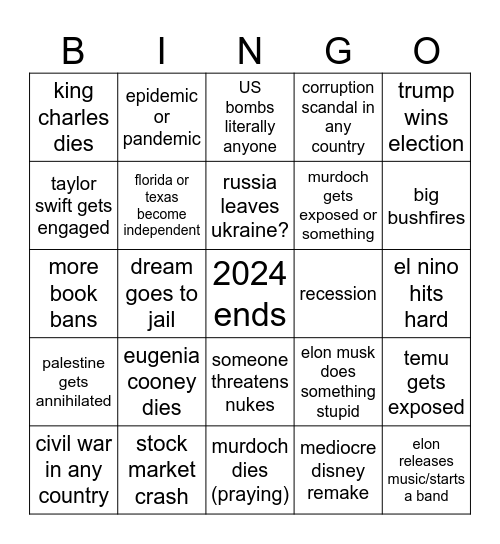 2024 Bingo Card