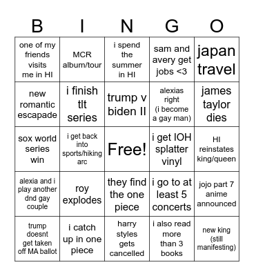 awstens 2024 binog Bingo Card