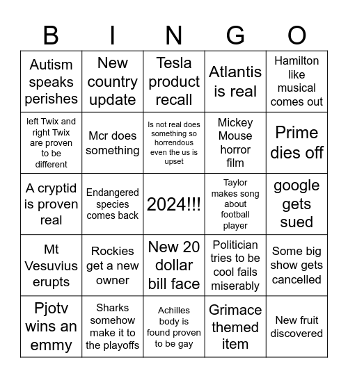 2024 BINGO Card