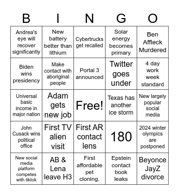 2024 Bingo Card