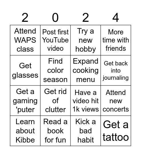 Sav 2024 Bingo Card