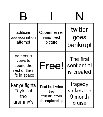 Bingo 2024 Bingo Card