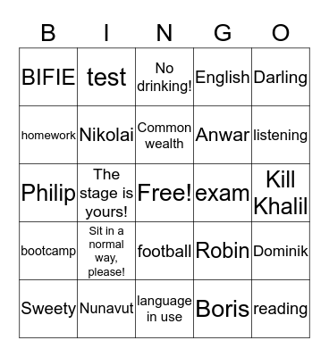9l2 Farewell Bingo Card