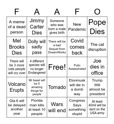 2024 Bingo Card