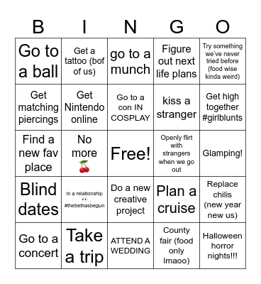 Bestie Bingo Card
