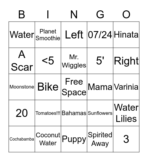 Who Knows Pammy Best!! Bingo Card