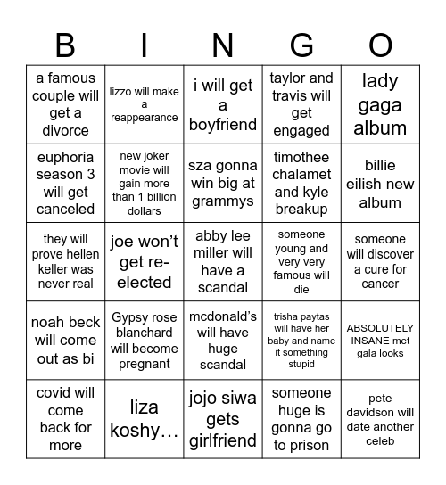 2024 BINGO CARD Bingo Card