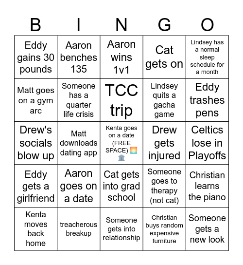 TCC 2024 Bingo Card