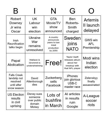 2024 Bingo Card