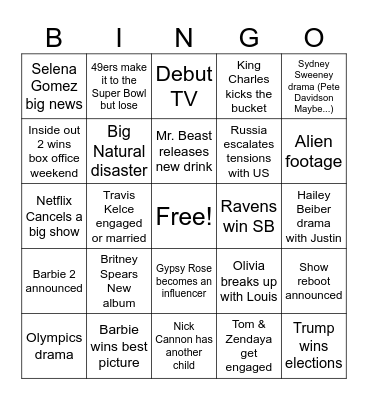 2024 Bingo Card Bingo Card